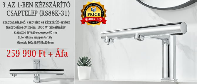 3 az 1-ben kézszárító és csaptelep